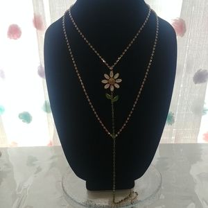 Betsey Johnson Sunflower Rhinestone Necklace